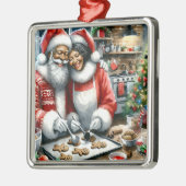 De heer en mevrouw Clause Schattigee Kerstmis Metalen Ornament (Links)