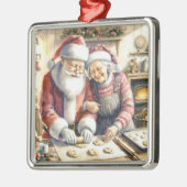 De heer en mevrouw Clause Schattigee Kerstmis Metalen Ornament (Links)