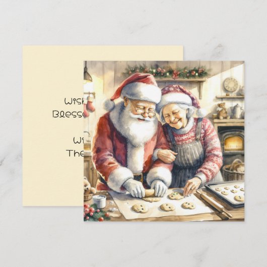 De heer en mevrouw Clause Schattigee Kerstmis Notitiekaartje (Voorkant / Achterkant)