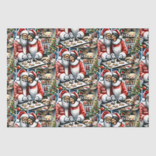 De heer en mevrouw Clause Schattigee Kerstmis Tissuepapier (Voorkant)