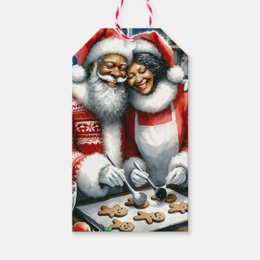 De heer en mevrouw Clause Schattigee Kerstmis van  Cadeaulabel (Voorkant)