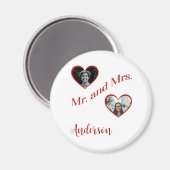 De heer en mevrouw Custom Achternaam Foto Dubbele  Magneet (Voorkant / Achterkant)