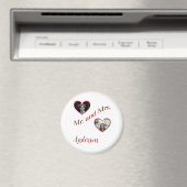 De heer en mevrouw Custom Achternaam Foto Dubbele  Magneet (Insitu (Vaatwasser))