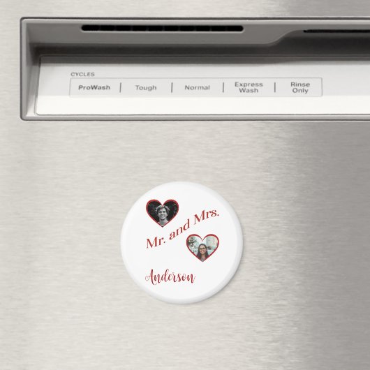 De heer en mevrouw Custom Achternaam Foto Dubbele  Magneet (Insitu (Vaatwasser))