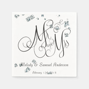 De heer en mevrouw   Diamond Confetti Napkins Servetten