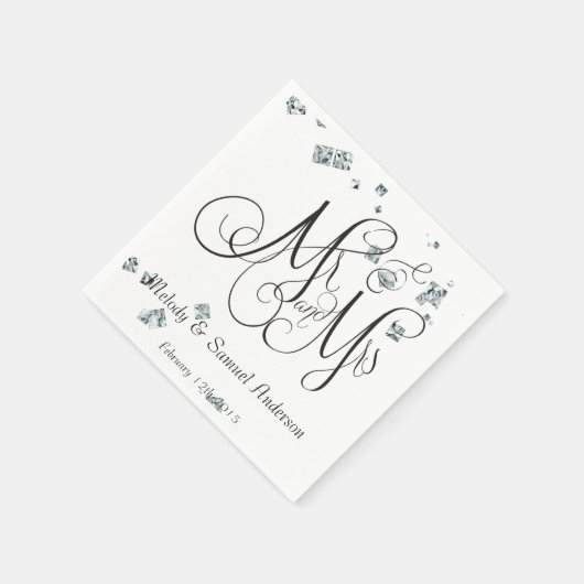 De heer en mevrouw | Diamond Confetti Napkins Servetten (Hoek)
