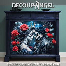 De heer en mevrouw Dracula - Decoupage - Tissuepapier