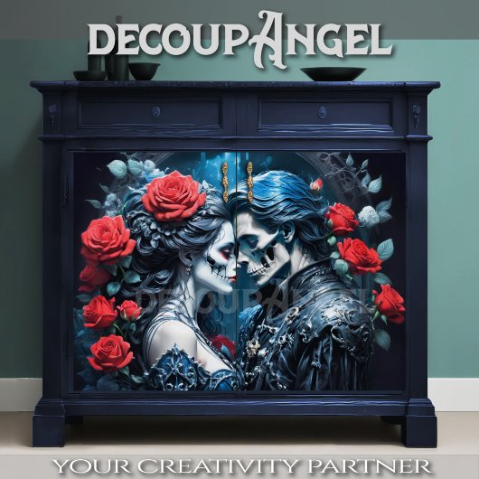 De heer en mevrouw Dracula - Decoupage - Tissuepapier