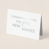 De heer en mevrouw Elegant Brushstroke Folie Kaarten (Voorkant)