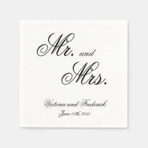 De heer en mevrouw Elegant Calligraphy Wedding Servet