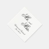De heer en mevrouw Elegant Calligraphy Wedding Servet (Hoek)