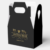 De heer en mevrouw Elegant Gold Heart Favor Box Bedankdoosjes (Geopend)