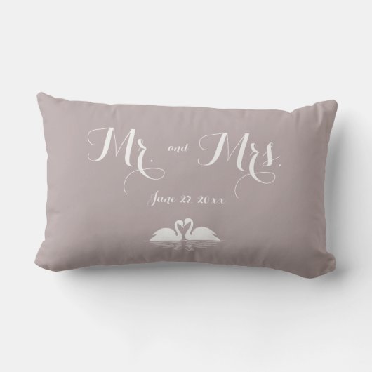 De heer en mevrouw Elegant Gray Wedding Kussens Sw (Achterkant)