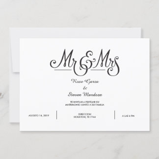 DE HEER EN MEVROUW ELEGANT INVITATIE KAART