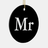 De heer en mevrouw | elegant modern echtpaar keramisch ornament (Rechts)