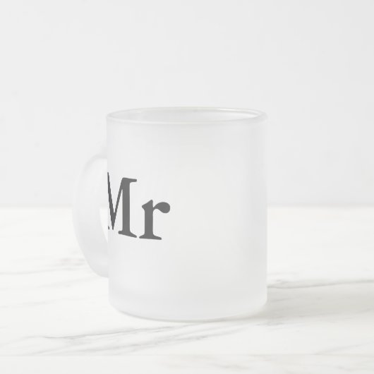 De heer en mevrouw | elegant modern echtpaar matglas koffiemok (Voorkant links)