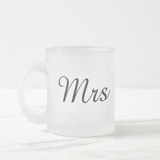 De heer en mevrouw | elegant modern echtpaar matglas koffiemok (Links)