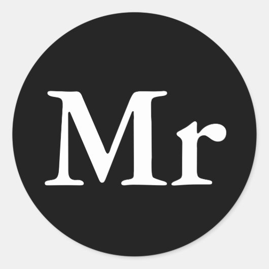 De heer en mevrouw | elegant modern echtpaar ronde sticker (Voorkant)