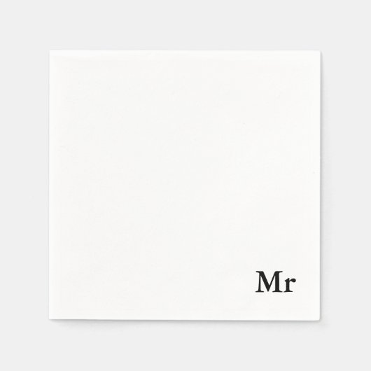 De heer en mevrouw | elegant modern echtpaar servetten (Voorkant)