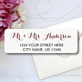 De heer en mevrouw Elegant Script Wedding Name Add Etiket