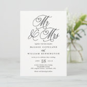 De heer en mevrouw Elegant Wedding Invitation Kaart (Staand voorkant)