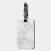 De heer en mevrouw | Elegant White Marble Modern S Bagagelabel (Achterkant verticaal)