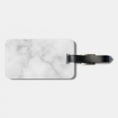 De heer en mevrouw | Elegant White Marble Modern S Bagagelabel (Achterkant horizontaal)