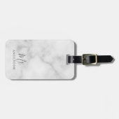 De heer en mevrouw | Elegant White Marble Modern S Bagagelabel (Voorkant horizontaal)