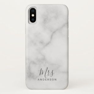 De heer en mevrouw   Elegant White Marble Modern S Case-Mate iPhone Case