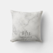 De heer en mevrouw | Elegant White Marble Modern S Kussen (Voorkant)