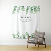 De heer en mevrouw Eucalyptus Wedding Backdrop Bri Wandkleed (In situ)