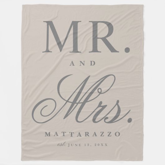 De heer en mevrouw Gepersonaliseerd Fleece Deken (Voorkant)