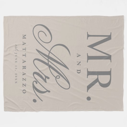 De heer en mevrouw Gepersonaliseerd Fleece Deken (Voorkant (Horizontaal))