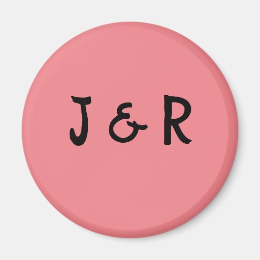 de heer en mevrouw gepersonaliseerd roze huwelijk magneet (Voorkant)