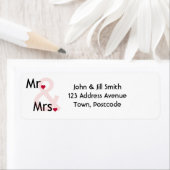 De heer en mevrouw gepersonaliseerde adresetikette etiket (Insitu)