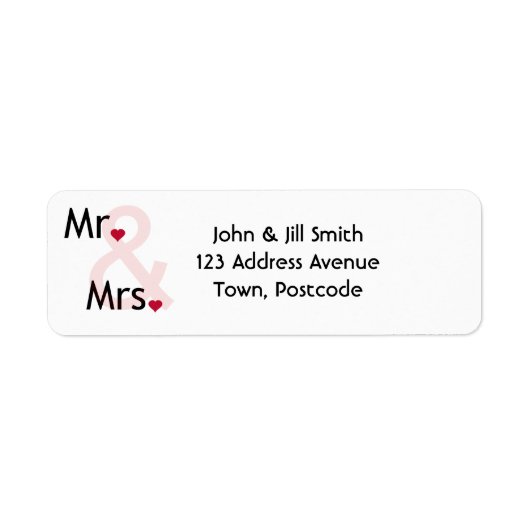 De heer en mevrouw gepersonaliseerde adresetikette etiket (Voorkant)