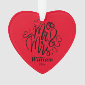 De heer en mevrouw gepersonaliseerde foto ornament (voorkant)