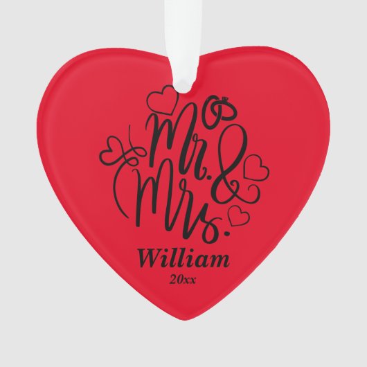 De heer en mevrouw gepersonaliseerde foto ornament (voorkant)