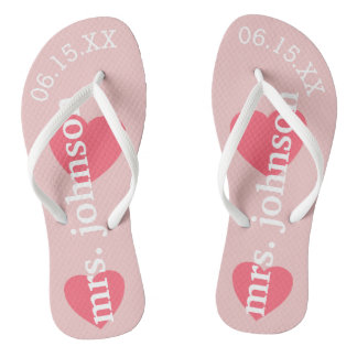 De heer en mevrouw Gepersonaliseerde Honeymoon met Teenslippers