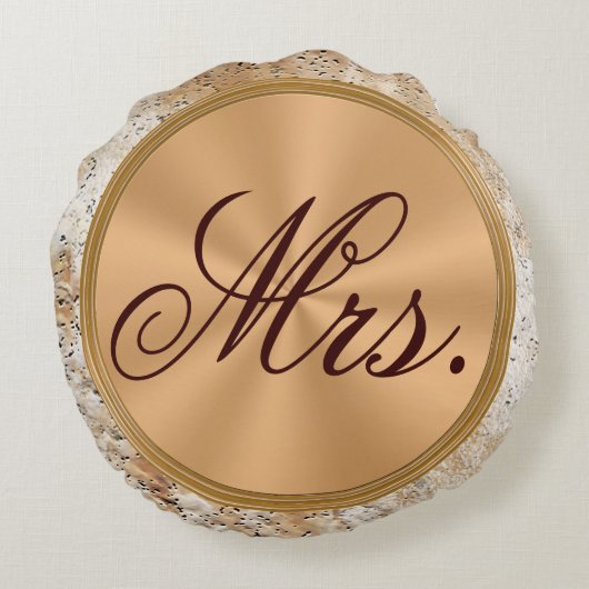 De heer en mevrouw Gifts, Baseball Huwelijkscadeau Rond Kussen (Achterkant)