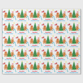 De heer en mevrouw Gingerbrood hebben kerstmis gep Cadeaupapier (Vlak)