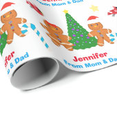 De heer en mevrouw Gingerbrood hebben kerstmis gep Cadeaupapier (Rol Hoek)