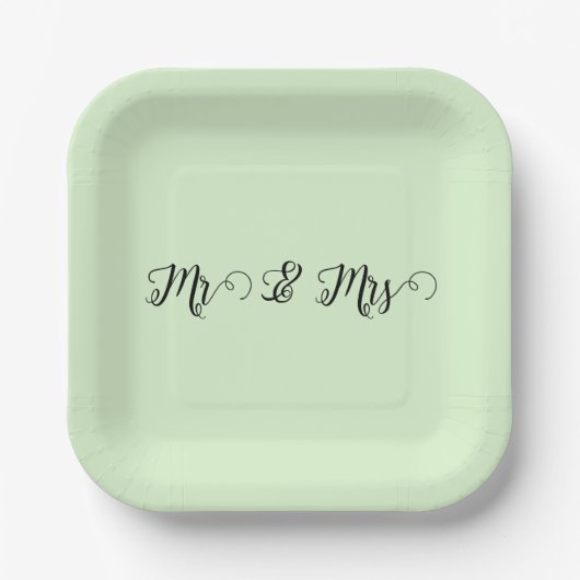 De heer en mevrouw Green Papieren Bordje (Voorkant)