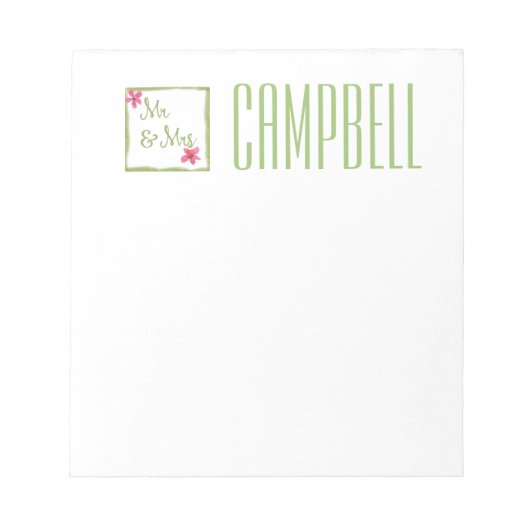 de heer en mevrouw Happy Notes for Spring Notitieblok (Voorkant)