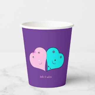 de heer en mevrouw hearts favour box papieren bekers