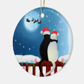 De heer en mevrouw Kat Kerstmis Keramisch Ornament (Links)