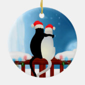 De heer en mevrouw Kat Kerstmis Keramisch Ornament (Achterkant)