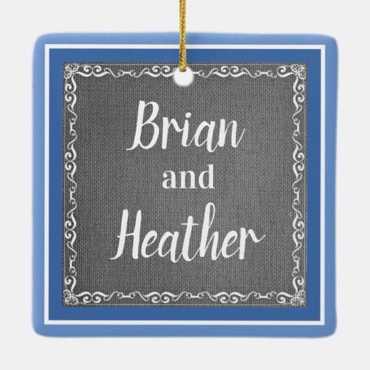 De heer en mevrouw Keepomwille Keramisch Ornament (Achterkant)