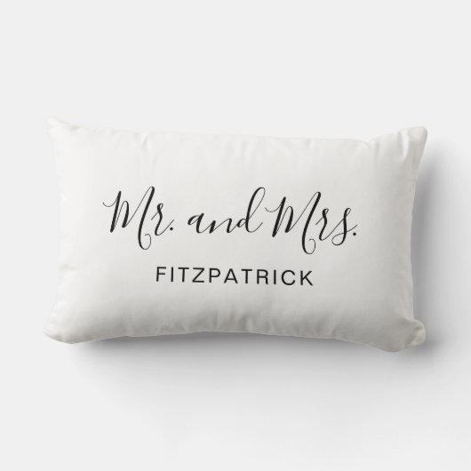 De heer en mevrouw Last Name Elegant Pas getrouwd  Kussen (Achterkant)