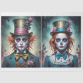 De heer en mevrouw Mad Hatters Decoupage Tissuepapier (Voorkant)